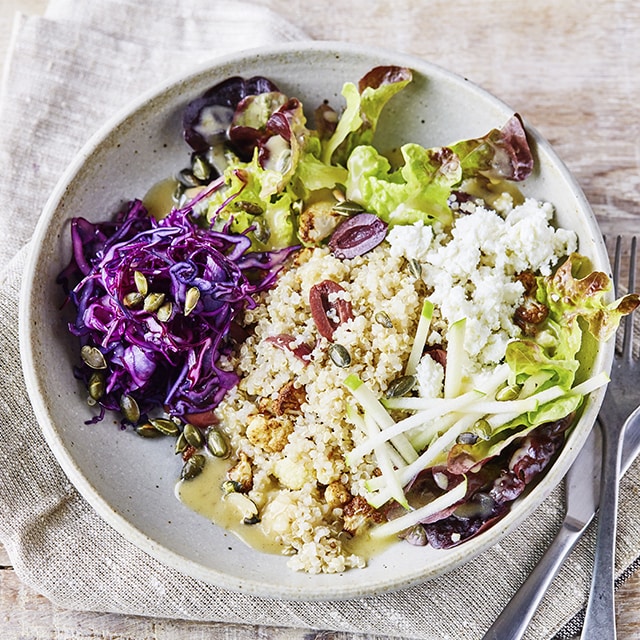 Ensalada de quinoa con coliflor asada Ensalada de quinoa con coliflor asada
